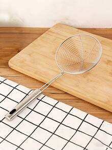 Professional Grade Stainless Steel Frying Strainer Ladle, Kitchen Slotted Spoon With Long Handle, Sturdy Metal Strainer Suitable For Home Cooking, French Fries And Food Filtration, Essential Kitchen Tool - White - View 7