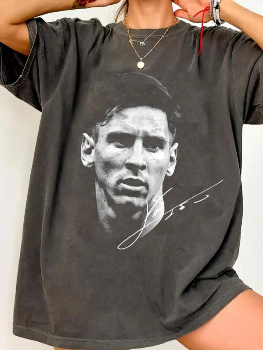 Com Fort Col Ors Lio Nel Me Ssi Shirt - Vintage Design Argentina Soccer Football Fan - màu đen - Xem 1
