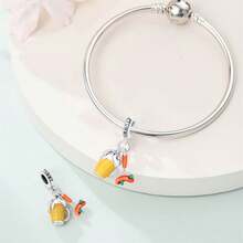 A Silver Plated Guitar, Beer, Camera, Princess Dress Pendant Suitable For 3mm Original Bracelet, Necklace, DIY Bead, Women's Daily Gift, Birthday Party, Holiday Gift - Multicolor - View 2