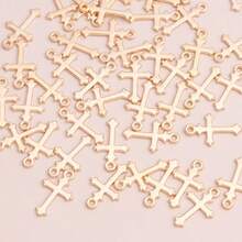 40pcs/Pack Zinc Alloy Cross Pendant Necklace DIY Jewelry Accessories - Gold - View 5