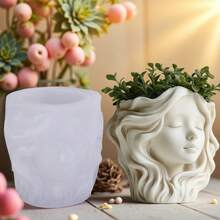 Cubulo 1个女孩头像硅胶模具 - 可重复使用，适用于DIY多肉植物花盆、烛台和树脂工艺品 - 模具 - 查看 11