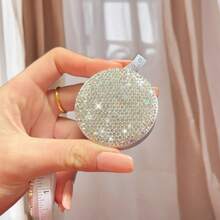 Creative Rhinestone Mini Portable Tape Measure, Artificial Diamond Multi-Functional Ruler, Bust Measuring Soft Tape, Measuring Tape - White - View 5