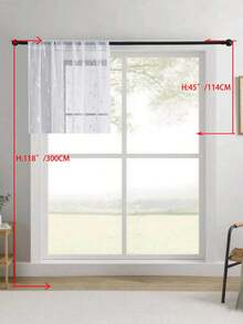 1 pièce Rideau transparent brodé, motif floral, avec poche pour tringle, en fibre de polyester avec protection UV et respirabilité, convient pour le salon, la chambre à coucher, la salle à manger - Blanc - Voir 25