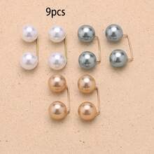 3/4/6/9pcs Elegant Faux Pearl Buttons, Suitable For Dresses, Collar Adjustment And Scarf Fixing, Perfect For Daily Wear And Gift, Party Dress Accessories | Bohemian Style | Durable Plastic Buttons - Multicolor - View 35