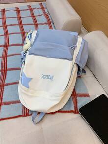 Mochila minimalista de alta capacidad y muy atractiva para ir al trabajo - Azul - Ver 7