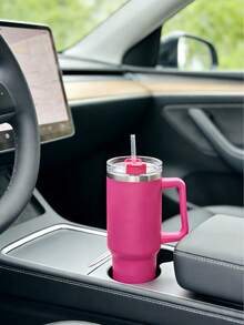 40盎司真空保温杯，吸管手柄杯，多用途可重复使用冷饮杯，适用于家庭、办公室、汽车 - 彩色 - 查看 3