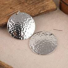 1 par de pendientes minimalistas bohemios con colgante redondo, adecuados para varias ocasiones, un excelente regalo para las vacaciones - Plateado - Ver 6