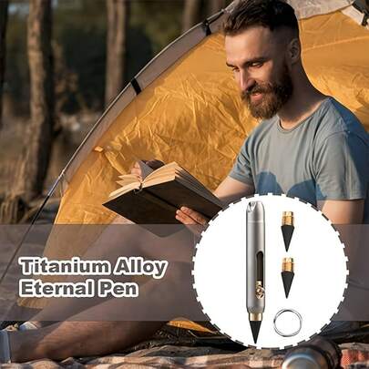 Titanium Alloy Outdoor Emergency Compact Writing Pen, Equipped With Non Abrasive Pen Tip, Portable Mini Pendant