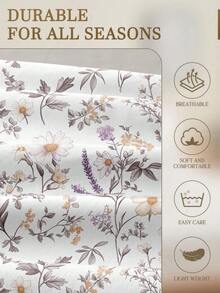 1件复古花卉图案床笠，时尚农舍风格床垫保护套，清新优雅，适合情人节床上用品，柔软透气，适用于所有床型——双人床、标准双人床、大号双人床、特大号双人床，适合11.8英寸厚的床垫，抗皱，可机洗，宿舍必备 - 彩色 - 查看 6