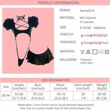 Cosplay Lingerie Anime Costume Sexy Cutout Bodysuit Cute Mini Skirt Kawaii Top Lolita Underwear Japanese Swimsuit - màu đen - Xem 5