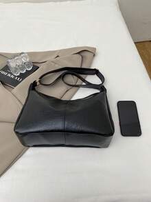 Vintage Large Capacity Crossbody Bag, New Arrival High-End Commuting Shoulder Tote Bag For Women - Black - View 3