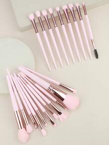 Conjunto de 20 pincéis profissionais para maquiagem facial, incluindo pincéis para pó, corretivo, sombra, sobrancelha e lábios. Ferramentas de beleza com diversos formatos e tamanhos, ideais para todos os tipos de contornos faciais e para iluminar o rosto. - Multicolorido - Ver 8