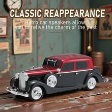 Dazone Dual 2-In Portable Bluetooth Party Speaker, Wireless Vintage 1934s Style Car Model Bluetooth Speaker, Portable Wireless Audio With TWS, USB/TF/FM/AUX, TYPE-C Charging For Camping, Home Decor & Parties - View 3