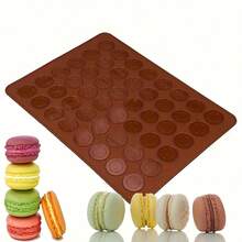 30pcs/48pcs Non-Stick Professional Grade Silicone Mats, Suitable For DIY Macarons, Chocolate Molds. No Baking Tools Required - Coffee Brown - View 10