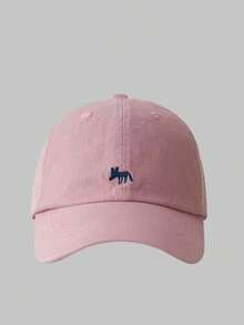 1pc Women's Cute Fox Embroidery Baseball Cap, Wide Brim Summer Sun Protection Visor Hat - Multicolor - View 5