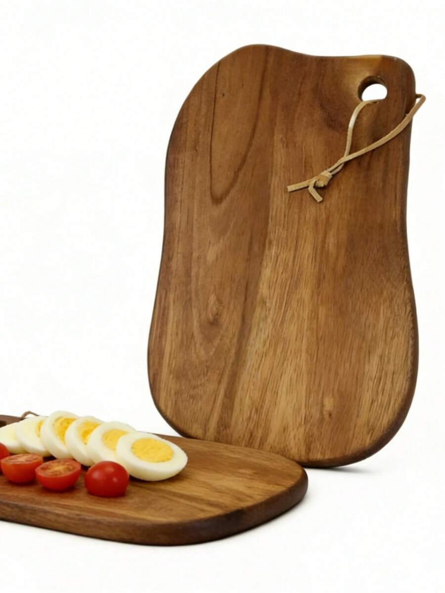 1块相思木砧板，厨房配件，蔬菜切片器，必备厨房用品，厨房装饰，非常适合切菜和展示食物，便携式露营，母亲节礼物，婚礼厨房用品，复活节礼物