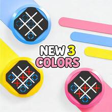 Juego de Tres en Raya portátil 4 en 1 - Consola electrónica de rompecabezas con juegos de memoria y topos, juego de mesa portátil para viajes para niños y adultos - Multicolor - Ver 4