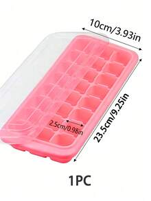 1/2Pcs 24 Grids Silicone Ice Cube Tray Maker, Ice Cube Tray With Removable Spill-Proof Lid, Stackable, Kitchen Tool, Stackable Ice Cube Molds, Suitable For Cocktails, Coffee - Multicolor - View 9