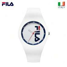 FILA 大 Logo 一体式硅胶石英表，撞色设计，30 米防水，学生情侣运动腕表 - 均碼 - 查看 5