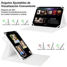 memumi Funda Teclado de Español Ñ Bluetooth para Tableta de 7-11" para iPad Pro 11 2024 M4/iPad Air 11 2026 M4 M3 M2 Tablets Keyboard Funda con Inalámbrico Teclado Bluetooth Magnético - 711 pulgadas TabletBlanco - Ver 3