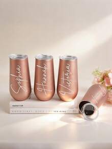 Personalized Wedding Champagne Glasses, Custom Lidded Iced Coffee Cups, Wedding Party Wine Glasses, Beer Mugs, Beverage Cups, Gifts For Mom, Teacher'S Day, Birthdays, Valentine'S Day - Multicolor - View 4