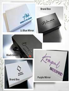 Personalized Gift Box With Lid, Magnetic Decorative Box With Custom Name - Ribbon Closure - Sturdy Cardboard Gift Box For Bridesmaids, Groomsmen, And Wedding Party - Bridesmaid Gift Box, Magnetic Lid Storage Box, Suitable For Wedding Celebrations - Multicolor - View 7