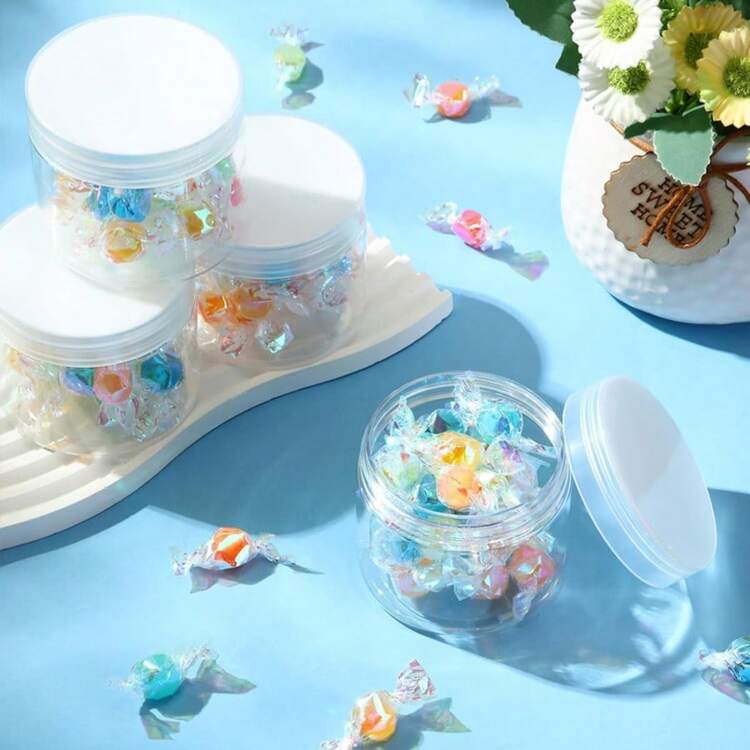 20/6/2pcs Sealed Cereal Storage Jars, Kitchen Storage Boxes With Lids, Transparent Airtight Containers, Jewelry Organizer, Elastic Hair Bands, Gift Storage Jars - Clear - View 5