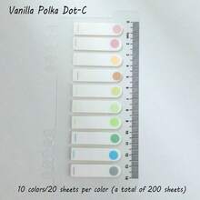 200 piezas de etiquetas de índice de color Morandi de PET para escribir - Marcadores de página transparentes y escribibles, notas adhesivas de unicolor minimalistas adecuadas para estudiantes y suministros de oficina - Unitalla - Ver 12