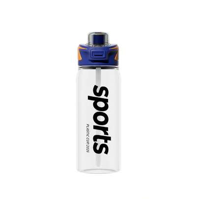 1 pieza Vaso de plástico minimalista de gran capacidad de 950ml con 2 pajitas, botella de agua para deportes y fitness, estudiantes, uso exclusivo para exteriores