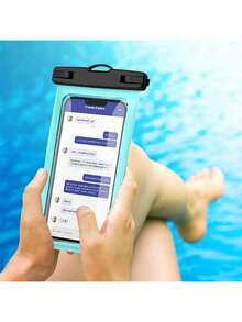 1 pieza Funda impermeable transparente y elegante para teléfono, de material plástico grueso y de alta calidad, con pantalla táctil sensible, ligera y portátil para buceo, natación, playa, cruceros, fiestas en la piscina, viajes al aire libre y esenciales de verano. Estuche impermeable perfecto para la mayoría de los teléfonos móviles, ideal como regalo de Año Nuevo o Día de San Valentín - Multicolor - Ver 8