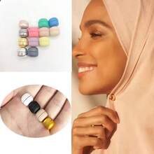 6pcs Headscarf Pins, Muslim Multi-Purpose Scarf Magnetic Clasps, Safety Pins, For Shawls, Shirts, Clothes, Pant Legs, Scarves (No Card) - Multicolor - View 7