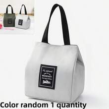 1pc/2pcs Large Capacity Insulated Lunch Bag, Oxford Cloth Picnic Bag, Square Insulated Lunch Tote Handbag. Thick Reusable Food Storage Container With Utensil Pouch, Portable Lunch Box Bag For Work, Camping, Travel, Office, School And Beach. - Multicolor - View 9