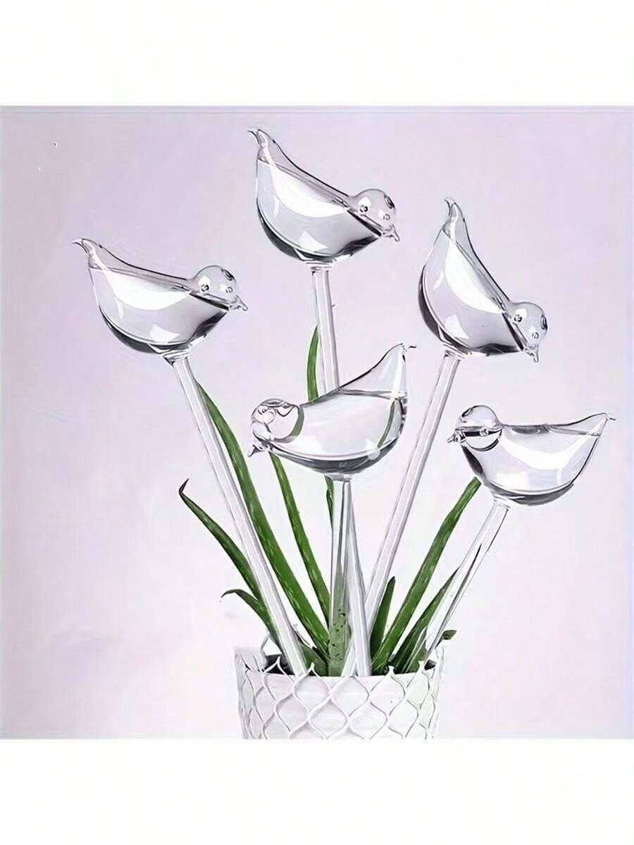 Bộ 6 quả cầu thủy tinh hình chim tự tưới nước và hệ thống tưới nhỏ giọt tự động, thích hợp cho cây trồng trong nhà và ngoài trời, không cần điện, dụng cụ chăm sóc hoa, vật dụng làm vườn gia đình, dụng cụ tưới cây, dụng cụ tưới cây ngày lễ - A - Xem 1