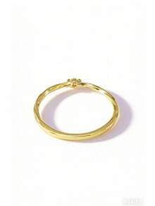 Flyleaf 1枚925纯银极简奢华18K镀金多层扭曲纹理人造锆石女士精致戒指，珠宝 - 金色 - 查看 8