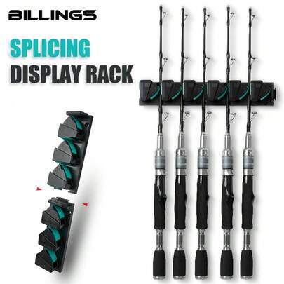 BILLINGS Vertical Fishing Rod Holder,Wall Mounted Fishing Rod Rack,Fishing Pole Holds Up To 3 Rods Or Combos,Suitable For Outdoors, Home, Garage,Fishing Gear Tools Accessories And Gifts For Men