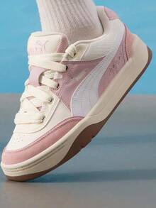 PUMA彪馬 Park Lifestyle SK8 低筒 板鞋 男女同款 粉紅白色 - 白粉紅色 - 查看 1