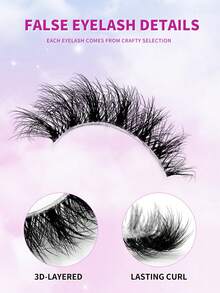 ENCHUW 7 Pairs Lashes With Clear Band Lashes Wispy Cross Eyelash Fake Eyelashes Eyelash Makeup For Daily Wear Faux Mink Lashes - Black - View 3