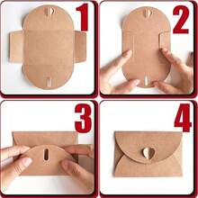 12个装心形搭扣小礼品卡套迷你信封，适用于生日、婚礼、咖啡等场合 - 查看 6