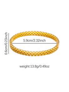 1 pieza Brazalete de acero inoxidable con baño de oro de 18K y diseño geométrico, joyería minimalista unisex resistente al agua y a la oxidación, en colores dorado y plateado - Pulsera en forma de huevo cuadrado pequeño - Ver 2