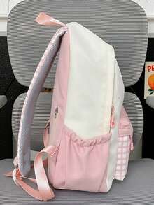 New Arrival High-Quality Fresh & Sweet Cute Plaid Backpack, Large Capacity Lightweight Commuter Backpack - Multicolor - View 5