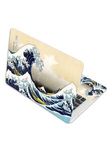 神奈川浪筆貼紙，防水耐刮耐用乙烯基貼花，適用於 15/15.6 吋筆記型電腦，可移除日式藝術風格筆電外殼貼紙，適合遊戲玩家與學生 - 查看 11