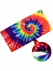 3 Sets Of Hippie Accessory Clothing, 1970s Tie-Dye Leopard Print Clothing, Hippie Outfit Sets, Cosplay, Festival Costume Props - Multicolor - View 9