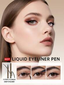CATKIN Smooth Liquid Eyeliner Pen, Ultra-High Color Saturation, Waterproof, Creates Thick Bold Lines, C02 Brown - C02 Brown - View 6