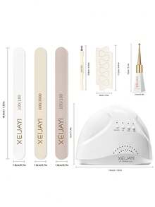 XEIJAYI 三层美甲灯护理套装，包含底油、亮油、哑光油、抛光海绵、脚趾分离器，DIY美甲套装 - 彩色 - 查看 7