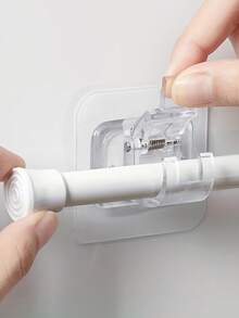 10 chiếc giá đỡ thanh rèm tự dính, giá đỡ gắn tường phù hợp cho nhà ở và khách sạn, móc treo thanh rèm, móc treo rèm tắm, móc đa năng. - Xem 2