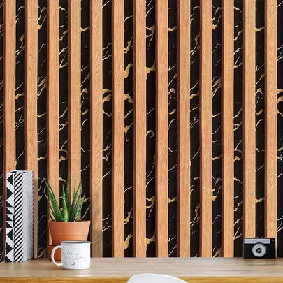 1 Roll New Thick 3D Grid Golden Marble Self-Adhesive PVC Wallpaper, Suitable For Dining Room, Bedroom, Accent Wall, Live Streaming Background, DIY Furniture Renovation, Removable Vinyl Contact Paper, Applicable For Study, Living Room, Dining Room, Bathroom, Bedroom, Commercial And Residential Use, Dorm, Store, Kitchen, Bathroom, Furniture Renewal, Tabletop, Wardrobe Edge, Removable, Furniture, Appliances, Waterproof, Stain-Resistant, Sound-Absorbing, Luxury Flat Sticker, Convenient For Home Decor, TV Background Wall Sticker, Cabinet, Dresser