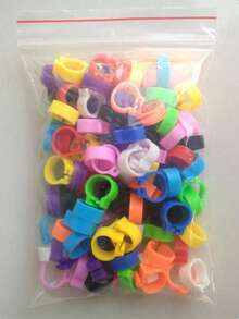 100 piezas Anillos de identificación de plástico de 8mm de diámetro, adecuados para palomas, loros, canarios, aves de corral - Ver 4