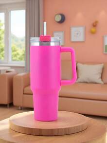 40盎司真空保温杯，吸管手柄杯，多用途可重复使用冷饮杯，适用于家庭、办公室、汽车 - 彩色 - 查看 10