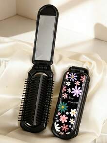 1 chiếc lược gấp gọn in hình "Yêu bản thân", kèm gương mini, lược du lịch bỏ túi, phù hợp cho cả nam và nữ, ý tưởng quà tặng. - Nhiều màu - Xem 3