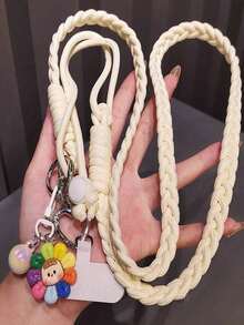 合金多元素编织挂绳花朵吊坠心形金属连接器 2026 新年音乐节婚礼季长款可调节挂绳时尚户外旅行链适合送给母亲、家人、朋友生日、节日手机挂件户外旅行和徒步防断横向手机挂绳男女通用长款手机挂绳智能手机腕带智能手机壳挂绳钥匙扣复活节春季兔子礼物派对 - 彩色 - 查看 14